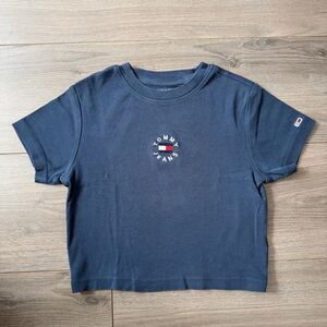 Tommy Hilfiger Navy Logo Crop Tee